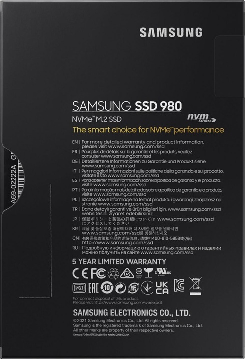 Actual product image Samsung SSD 980 (1000 GB, M.2 2280)