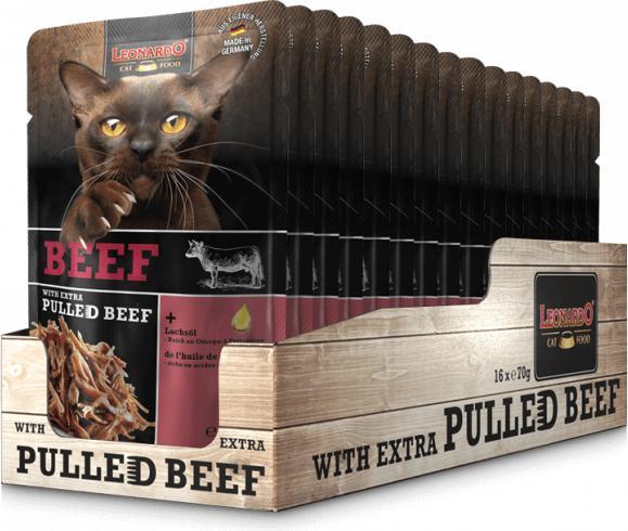 Actual product image Leonardo Cat Food Beef & Pulled Beef (Adult, 1 pcs., 90 g)