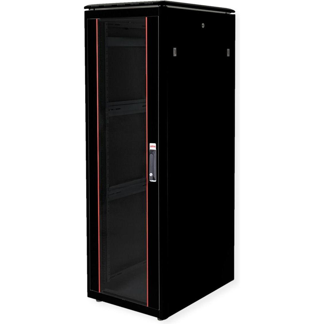 Roline 19-Zoll Netzwerkschrank Pro 36 HE (36 HE, 19 Zoll Rack), Serverschrank, Schwarz