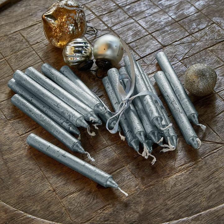 Immagine prodotto Loberon Set di 12 candele Bauceau argento (12 pz.)