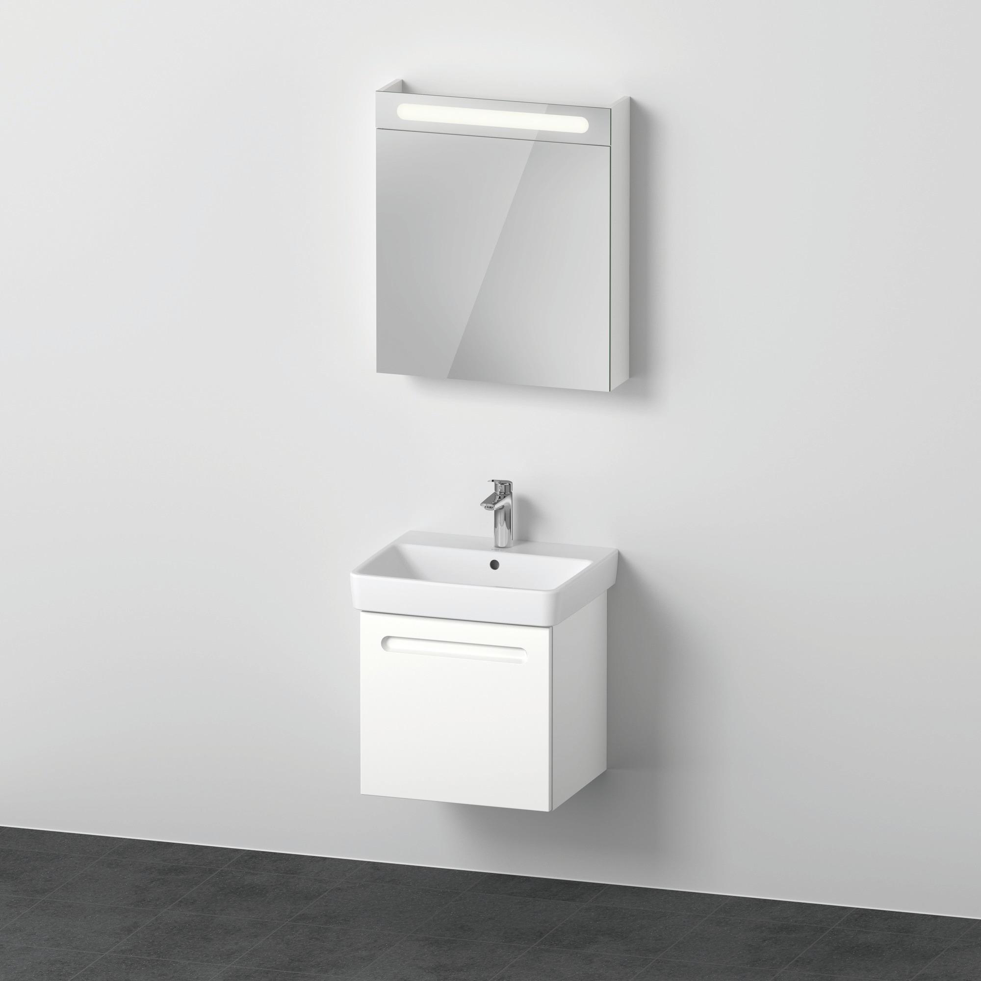 Duravit, Badmöbelset, No.1 Möbelset 550, inkl. Waschtisch, Waschtischunterbau, Spiegelschrank mit Anschlag links