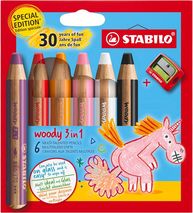 Actual product image Magni STABILO Buntstifte woody 3in1 Einhorn Design 6 Stück mit Spitzer (Assorted, 1 x)
