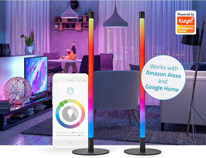 Actual product image Nedis SmartLife Mood Light | Wi-Fi | Tube | 600 lm | RGBIC / Warm to Cool White | 2700 - 6500 (600 lm)