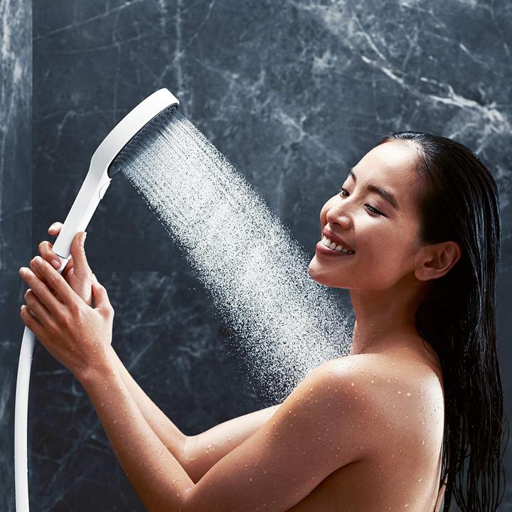Actual product image hansgrohe Rainfinity hand shower 130 3jet EcoSmart (matt white) (3 Beam types, 9 l/min)