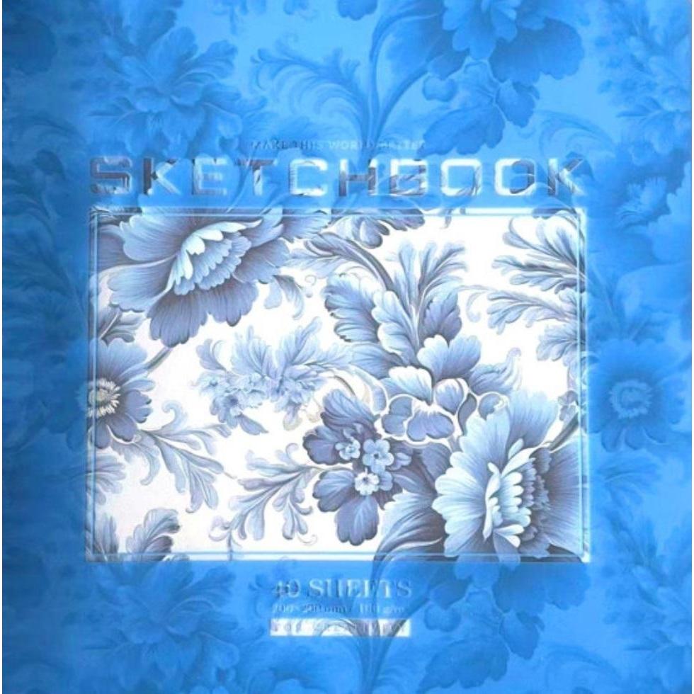 NoName, Quaderni + Bloc notes, Skizzenbuch 200x200/40K glatte Blumen FRISCH