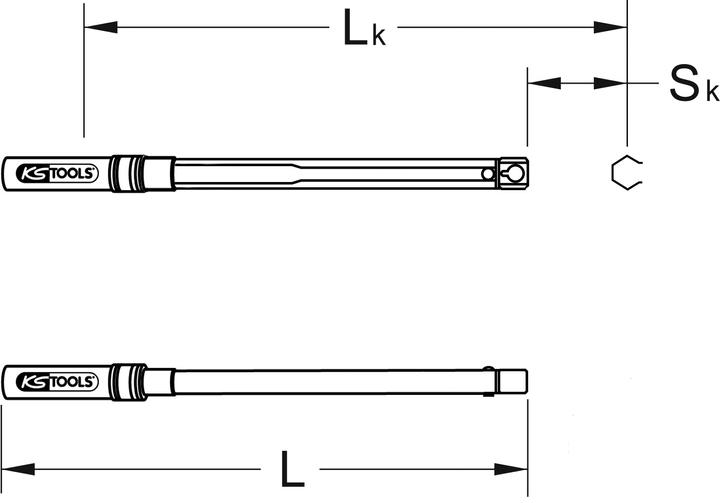 Productafbeelding KS Tools Industriële dopsleutel, aansluiting 9x12 mm, 20-100 Nm (20 Nm, 100 Nm)
