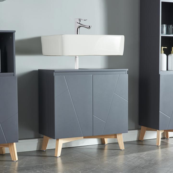 Image du produit En.Casa Meuble sous-vasque Overath 60x60x30cm Gris (60 x 60 x 30 cm)