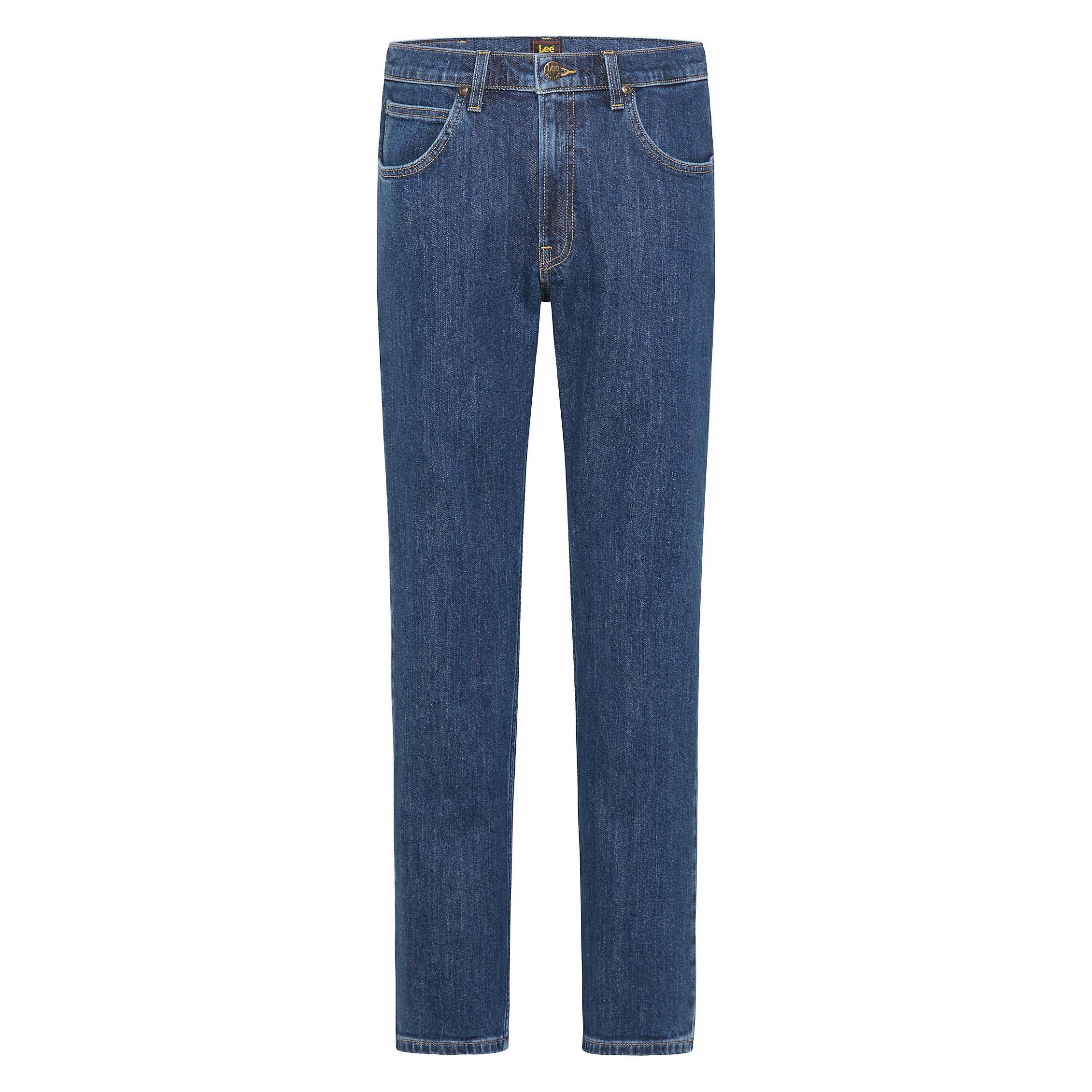 Lee, Mannen, Jeans, Brooklyn Straight Fit Jeans Donker Stonewash, Blauw, (W34/L32)