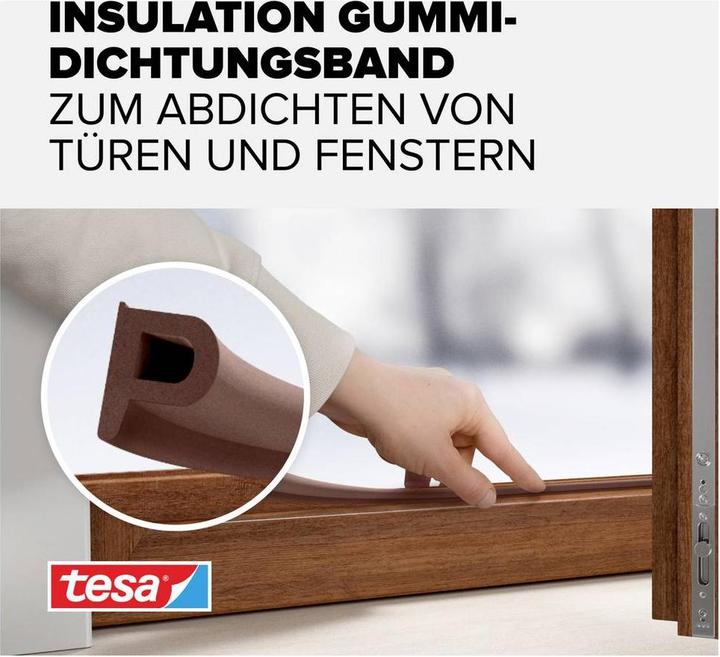 Produktbild tesa tesamoll CLASSIC P-Profil Fensterdichtung, Gummidichtung zum Isolieren