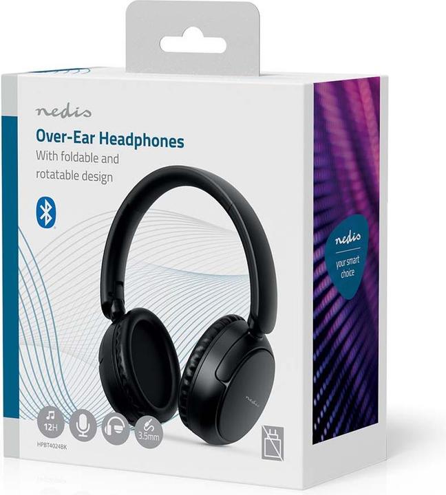Actual product image Nedis HPBT4024BK (No noise cancellation, Cable, Wireless)