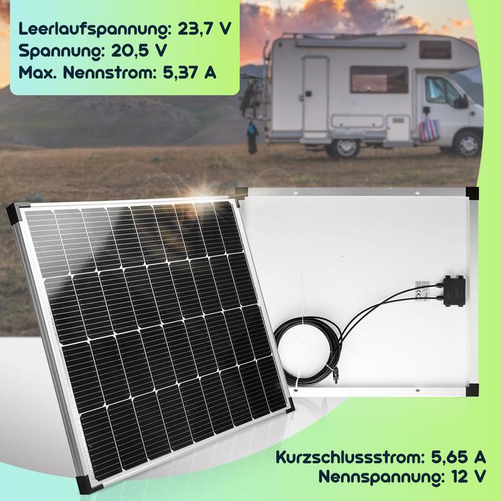 Produktbild Casativo Monokristallines Solarpanel, 2x 110 Watt, IP65, 2er-Set (110 W, 7.10 kg)