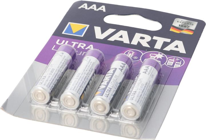 Produktbild Varta Lithium Batterie AAA, Micro, FR03, 6103, Ultra Lithium, 1,5V, 4er-Blister (4 Stk., AAA, 1100 mAh)