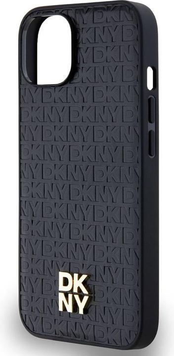 Produktbild DKNY DKHMP15SPSHRPSK iPhone 15 / 14 / 13 6.1" czarny/black hardcase Leather Pattern Metal Logo MagSa (Apple iPhone 15)