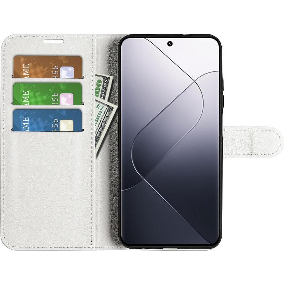 Thumbnail - Cover-Discount Xiaomi 14 - Leder Etui Hülle weiss (Xiaomi 14), Smartphone Hülle, Weiss