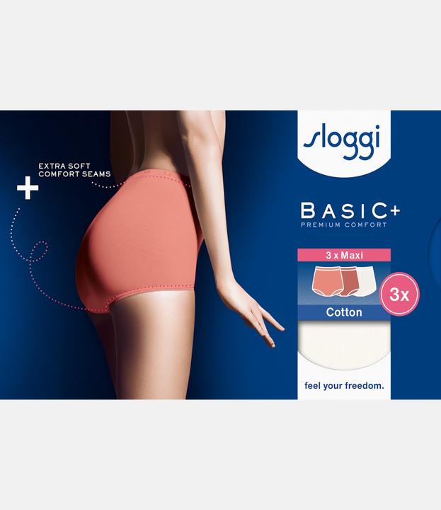 Produktbild Sloggi Unterhose BASIC+ MAXI Damen-Slip 3er Pack (46, 3er Pack)