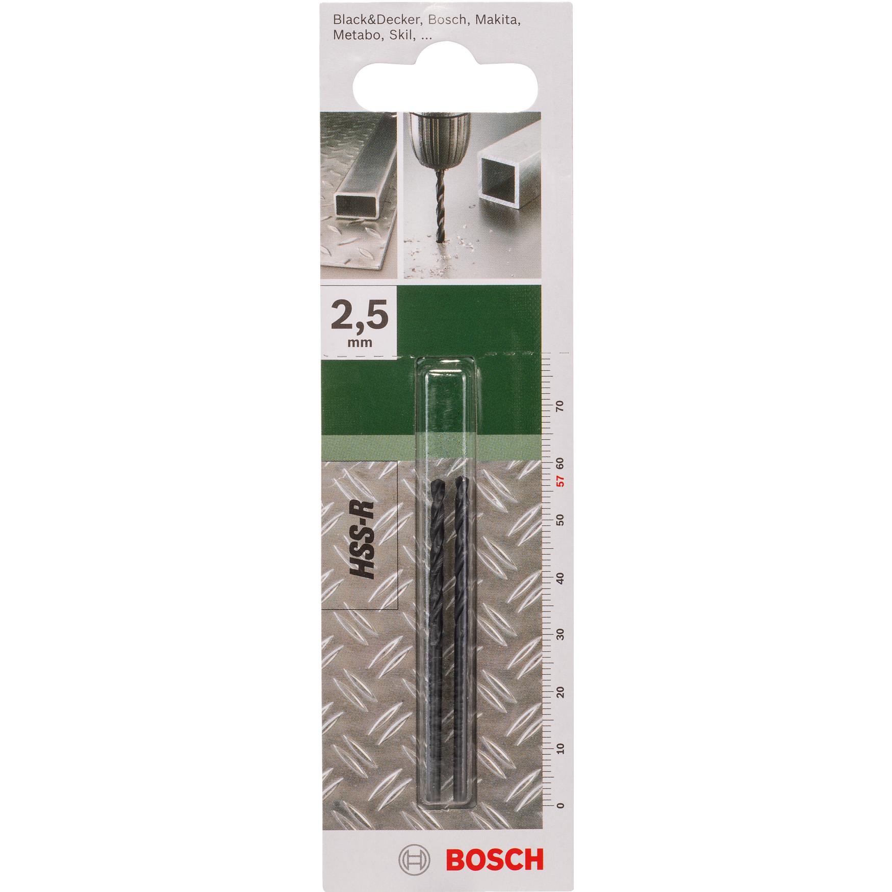 Thumbnail - Bosch Zubehör, Bohrereinsatz, Metallbohrer HSS-R, DIN 338 D= 2,5 mm L= 57 mm (2.5 mm)