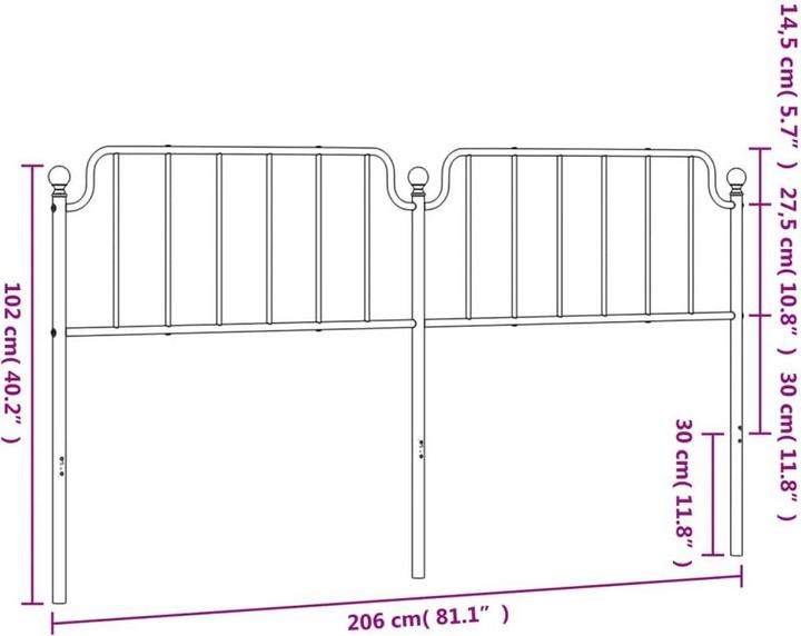 Produktbild vidaXL Kopfteil (206 x 4 x 102 cm)