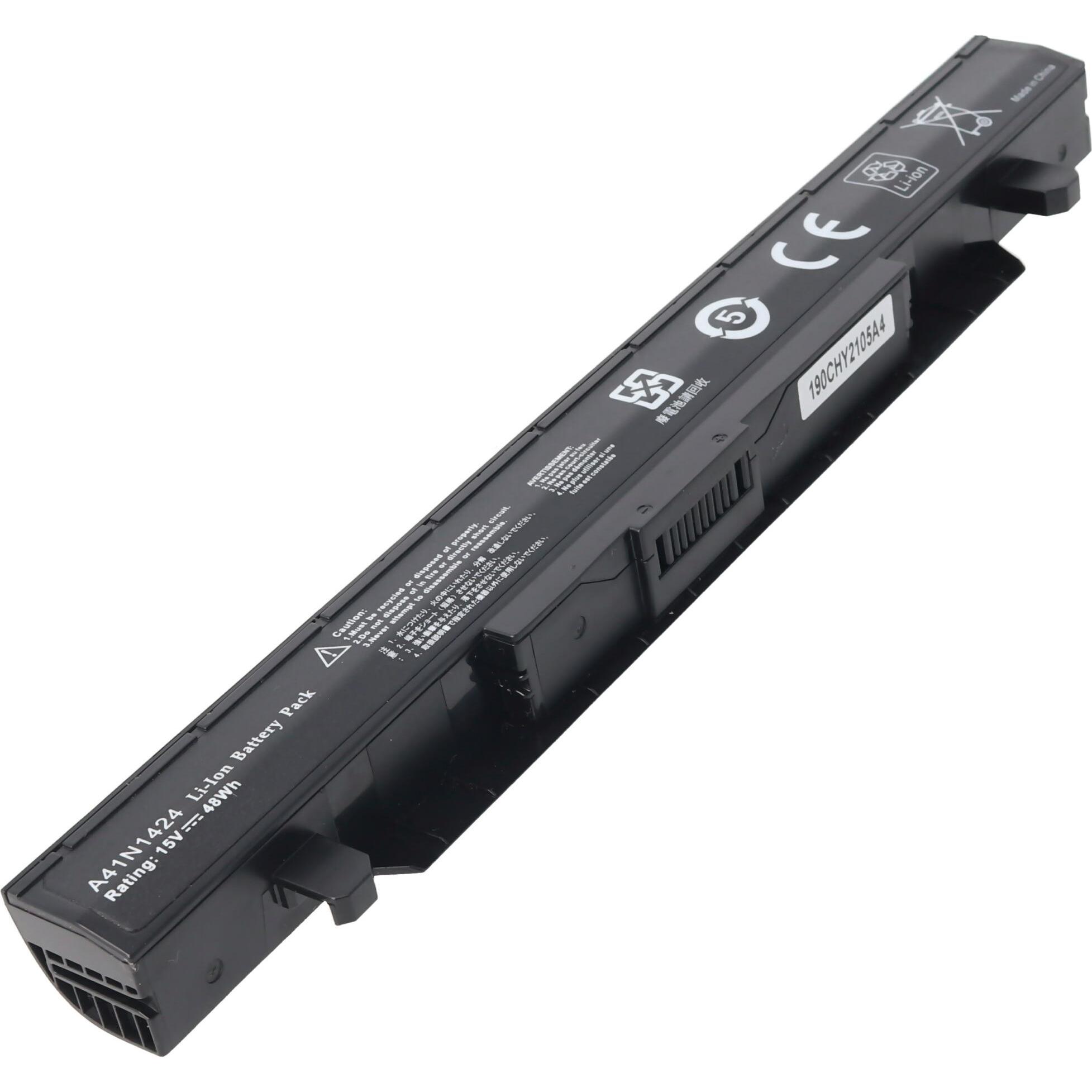 Thumbnail - AccuCell Akku passend für ASUS GL552 A41N1424, ROG FX-PLUS, Li-Ion, 14,8V, 2800mAh, 41,4Wh (2800 mAh), Notebook Akku, Sc...