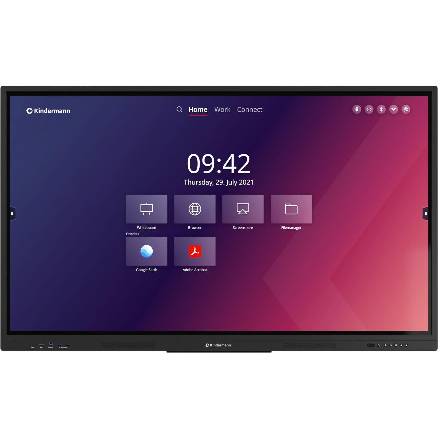 Kindermann TD-1175² Interaktiver Flachbildschirm 190,5 cm (75) WLAN 400 cd/m² 4K Ultra HD Schwarz Touchscreen (3840 x 21...