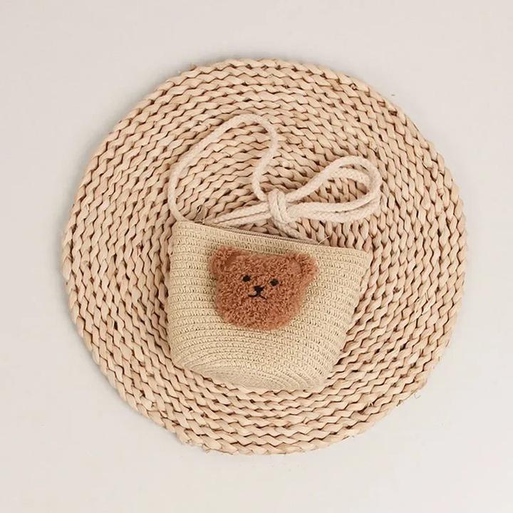 Only-Bags.Store Umhängetasche Sommer Stroh Wicker Handmade Mini Kids Crossbody Bag