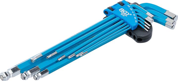 Actual product image BGS L-Type Wrench Set extra long internal Hexagon Inch Sizes 9 pcs.