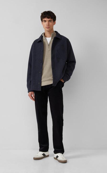 Produktbild s.Oliver Strickpullover Baumwoll-Pullover mit Struktur und Troyer-Kragen (M)