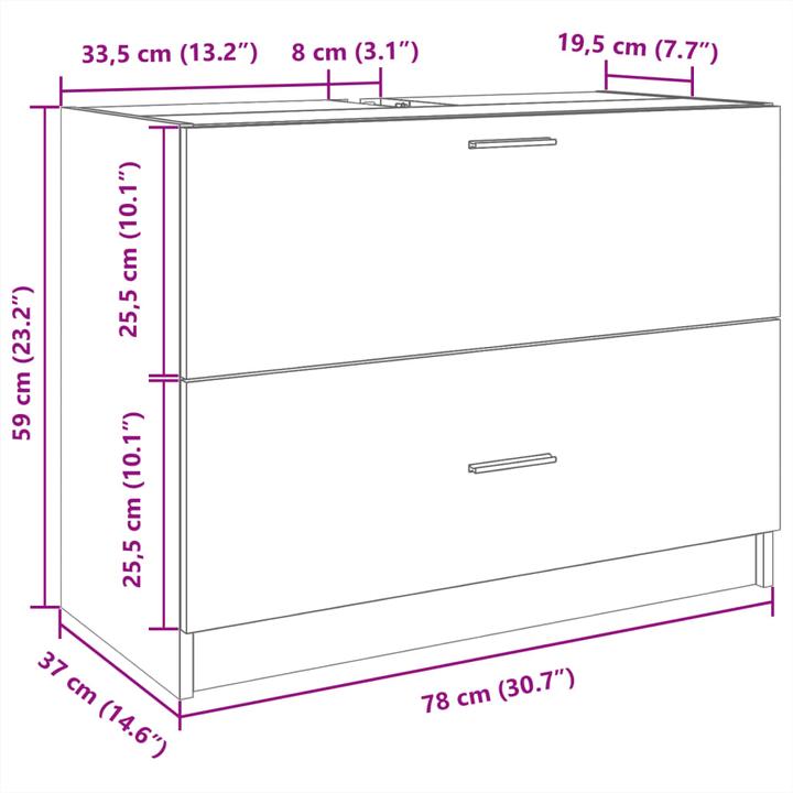 Immagine prodotto VidaXL Waschbeckenunterschrank (78 x 37 x 59 cm)