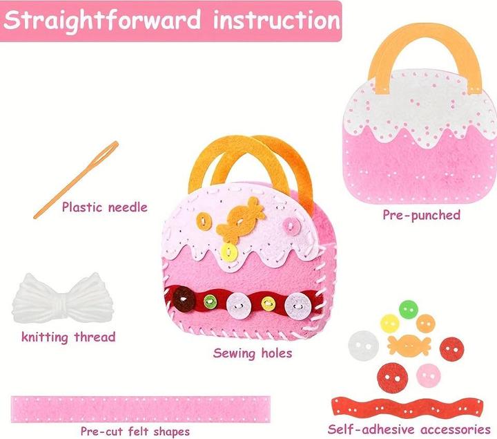 Immagine prodotto Activity Board Kit di cucito per bambini, kit di cucito per borsetta, kit di artigianato per bambini, artigianato