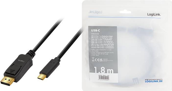 Produktbild LogiLink USB Typ C — DisplayPort (1.80 m)