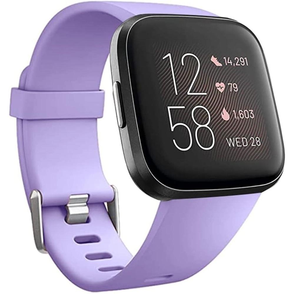 Strap-it Armband (Silikon, Versa 2), Uhrenarmband, Violett