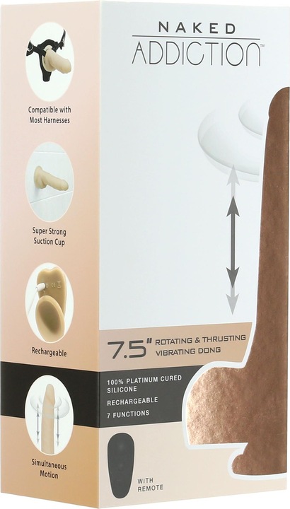 Actual product image Naked Addiction Realistic rotating dildo with remote control