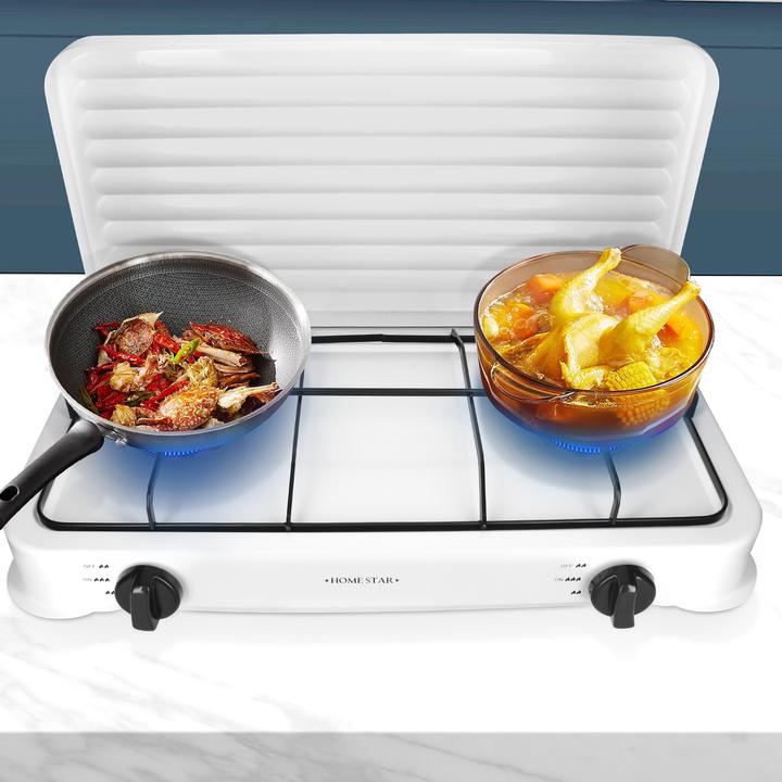 Image du produit Home Star 2-Flammen-Gaskocher mit Deckel