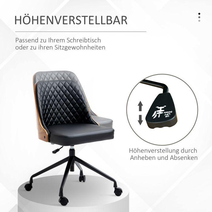 Actual product image Swisshandel24 Office chair ergonomic foam faux leather black (48 - 54 cm)
