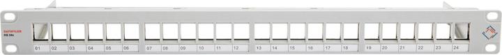 Produktbild Dätwyler Patchpanel KS 24x für 24x RJ45 Keystone 19 Rack grau
