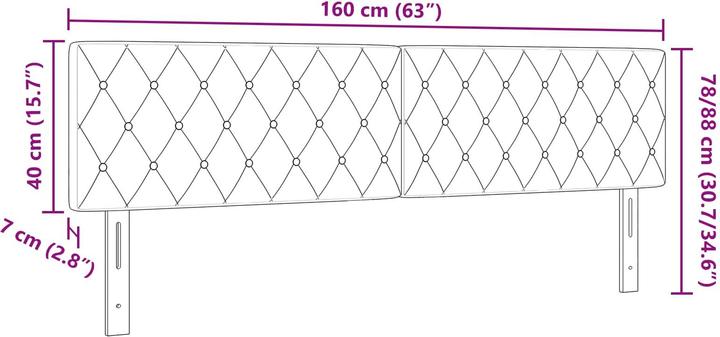 Produktbild vidaXL Gepolstertes Kopfteil (7 x 40 x 88 cm)