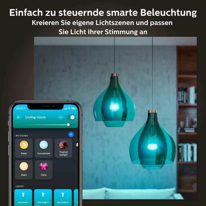 Actual product image Philips Hue White & Color Ambiance BT (E27, 9 W, 1100 lm, 1 x, F)
