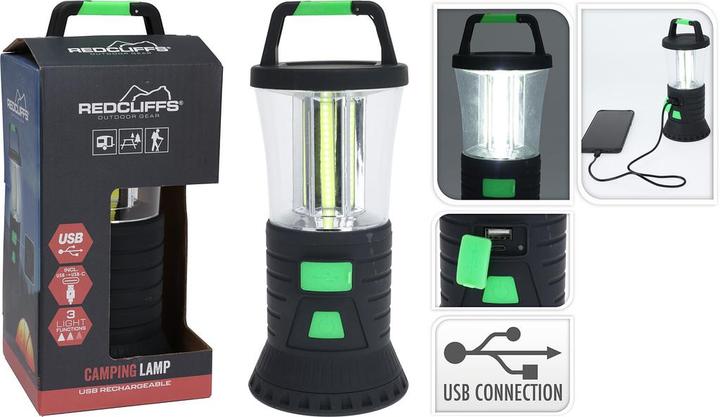 Redcliffs Camping lamp rubberised - USB-C charging