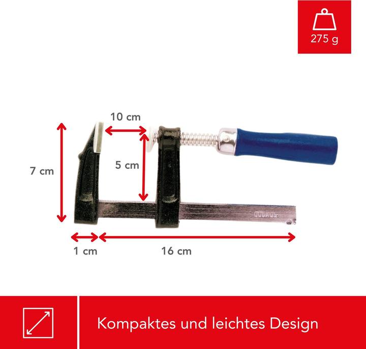 Produktbild Velleman SCHRAUBZWINGE 100 mm x 50 mm (100 mm)