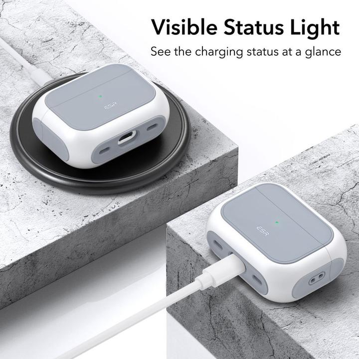 Actual product image ESR ORBIT HALOLOCK MAGSAFE Apple AIRPODS PRO 1 / 2 WHITE (Headphone bag)