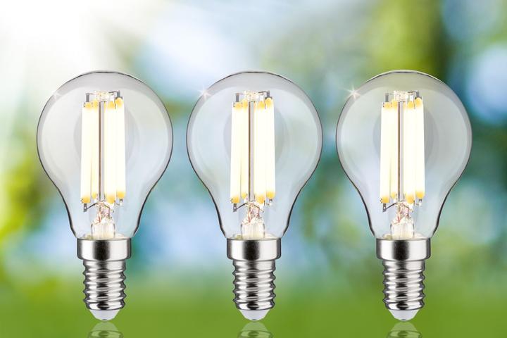 Produktbild Paulmann Tropfen Eco-Line Filament 3er Set (E14, 2.50 W, 525 lm, 3 x, A)