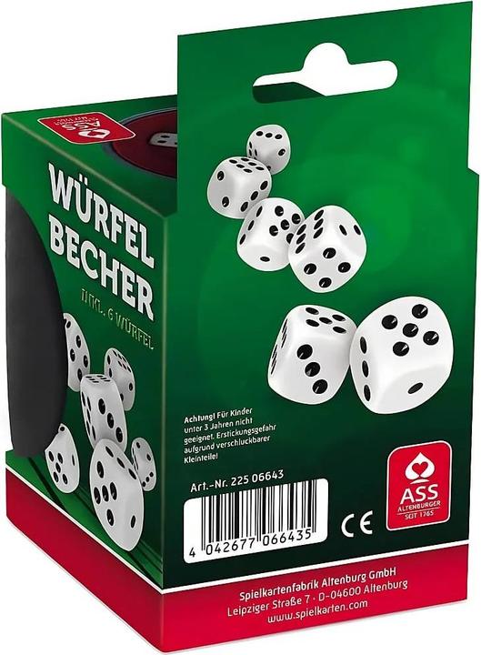 Actual product image ASS Altenburg 22506645 - Premium dice cup with 6 dice in cardboard box, from 4 years