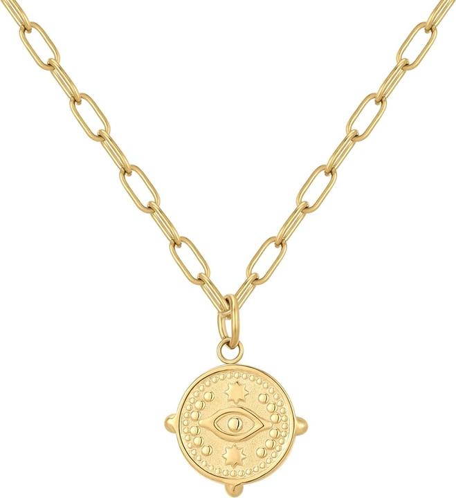 Actual product image Eastside Damen Halskette Allsehendes Auge - 37486 (Stainless steel yellow gold-plated 14 carat, 40 - 45 cm)