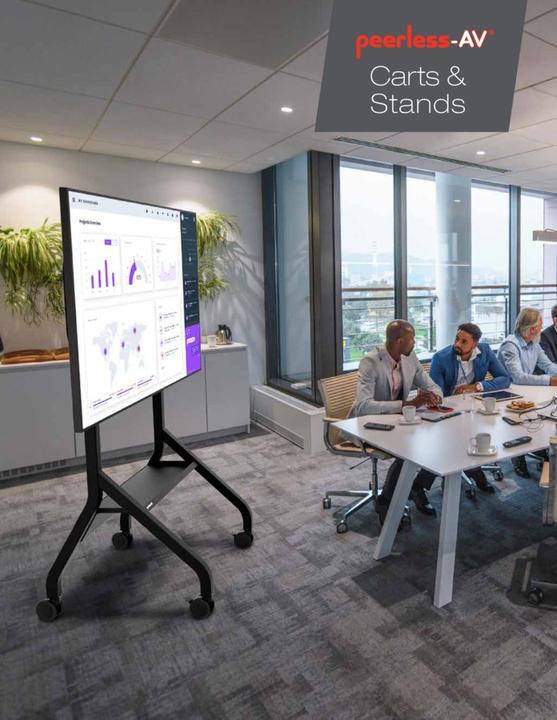 Produktbild Peerless AV trolley with shelf for displays up to 75inch up to 56kg up to VESA 800x400 color black w (56.70 kg, 43" - 75")