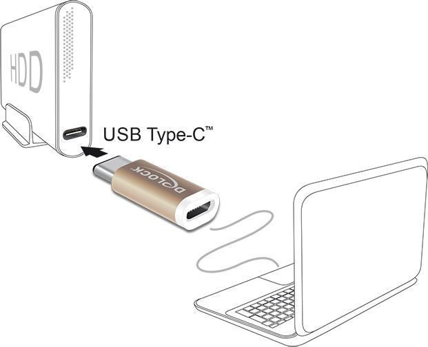 Produktbild Delock USB-Adapter 5-polig Micro-USB Typ B (W) (USB 2.0, 2.50 W)