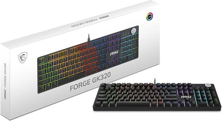 Actual product image MSI FORGE GK-320 RED Gaming Keyboard, verkabelt (Eng. Int., Cable)