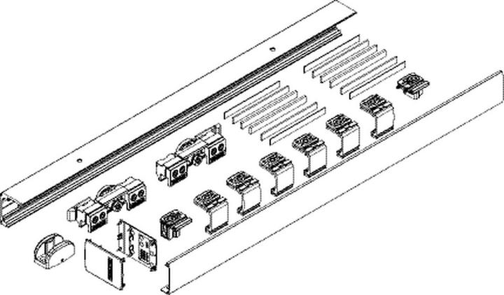 Actual product image Geze Sliding system Levolan 60 60 kg 1650 mm EV1 glass leaf complete set 40-84 cm wall mounting