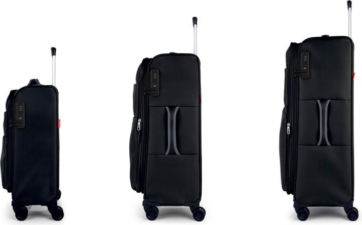 Actual product image Gabol Cloud 4-wheel suitcase set, 3-piece with stretch fold (113 l)
