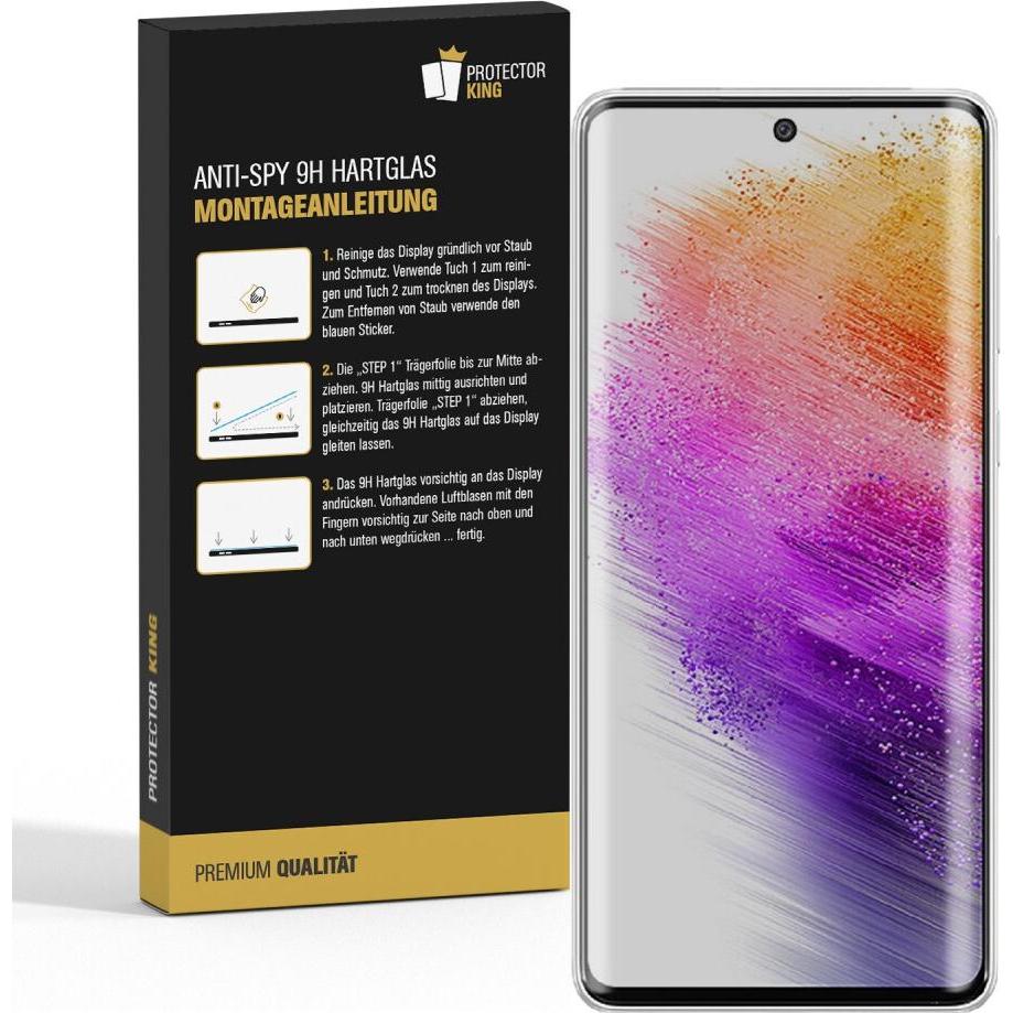 Thumbnail - Protectorking 1x Echtes Tempered 9H Panzerhartglas Blickschutz (1 Stück, Samsung Galaxy A71), Smartphone Schutzfolie