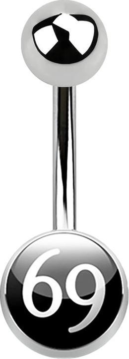 Immagine prodotto Star Piercing Banana argento con logo 69 (senza ottone, Acciaio chirurgico 316L)