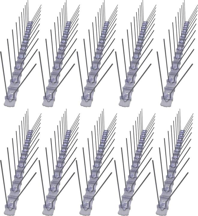 Image du produit Ziwi Lot de 10 pics anti-pigeons, 2 rangées avec pointes en acier inoxydable, 5 m